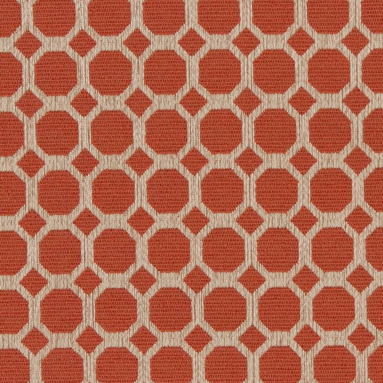 Spice Honeycomb - Orange & Rust Abstract & Geometric Upholstery Fabric 54 Inches"